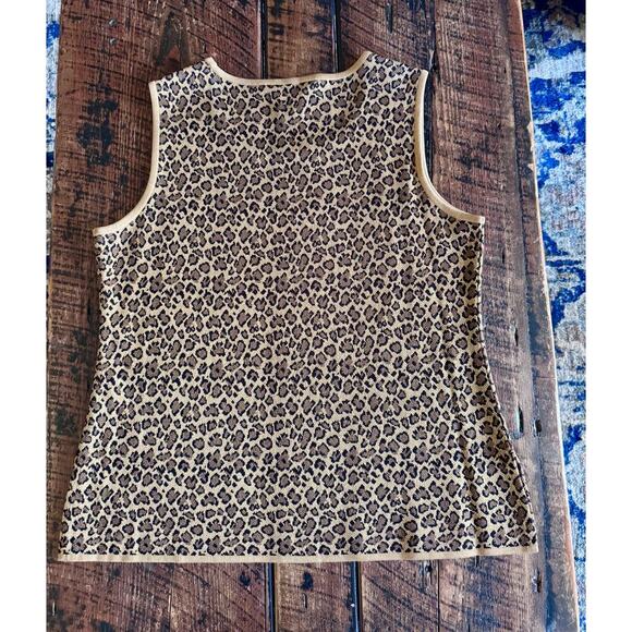 Not For Sale-Exclusively Misook Leopard Cheetah Animal Print Sleeveless Shell - Picture 14 of 14